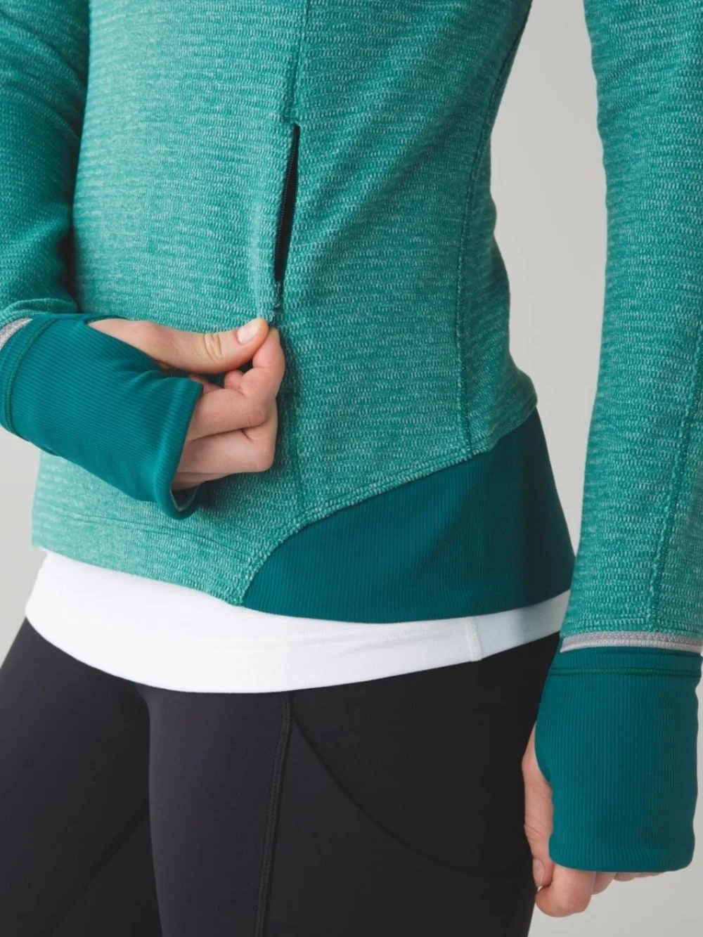 Lululemon Runderful 1/2 Zip Mini Check Pique Hunter Green Pullover
